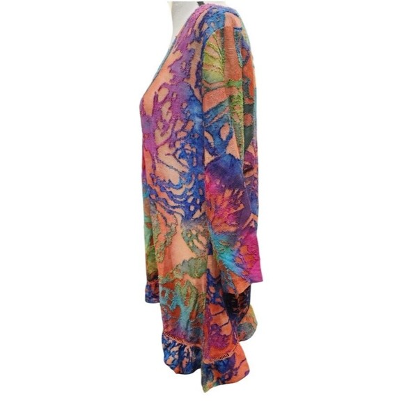 Kamana Abstract Tunic Size Large Boho Hippie Burn Out - Picture 6 of 8